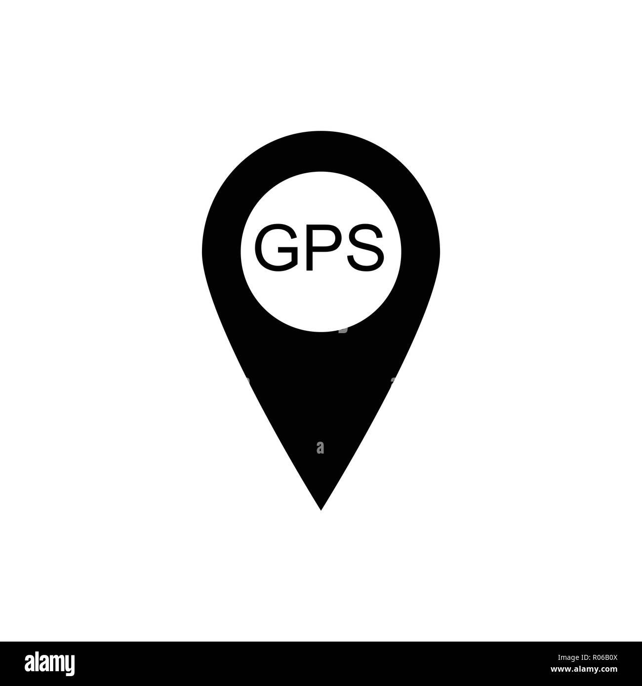 Map pointer icon. GPS location symbol. Flat design. Black on white  background Vektor illustration Stock Vector Image & Art - Alamy