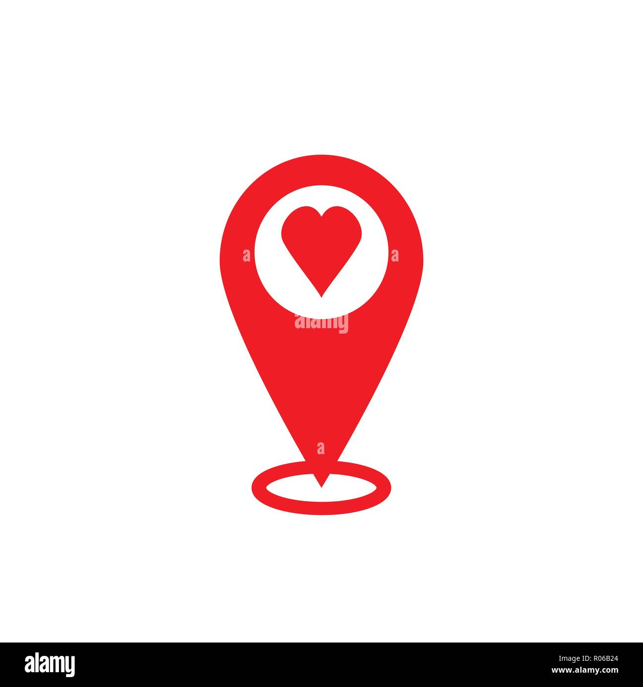 Gps icon, map pointer. Sign search for love. Valentine s Day. Vector illustration. Stock Vector