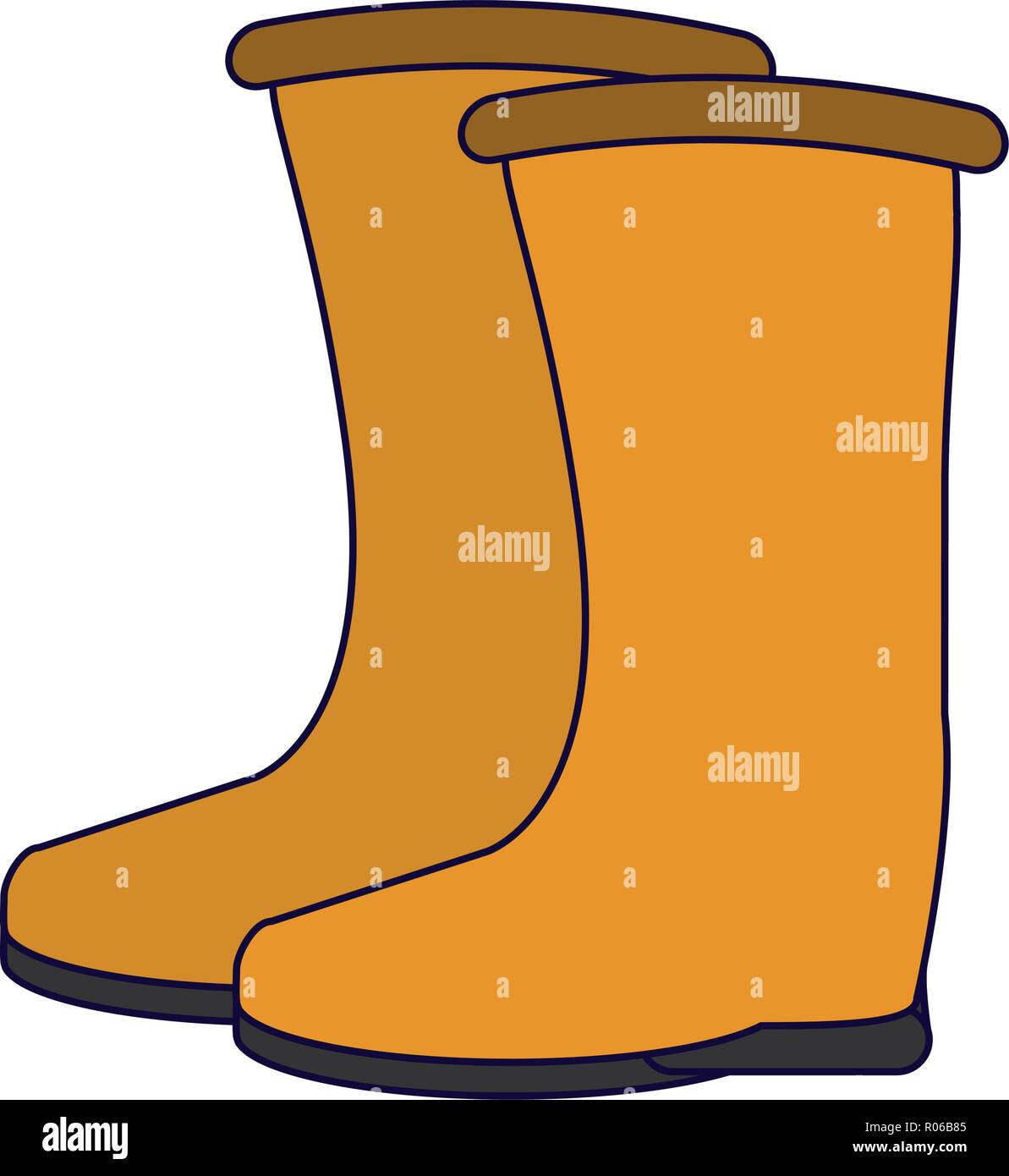 Construction boots equipment isolated vector illustration graphic