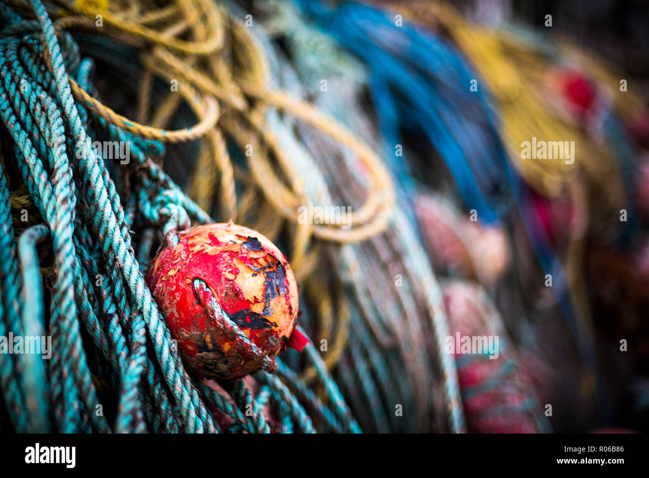 Fishing harbour on Rathlin Island, County Antrim, Ulster, Northern Ireland, United Kingdom, Europe Stock Photo