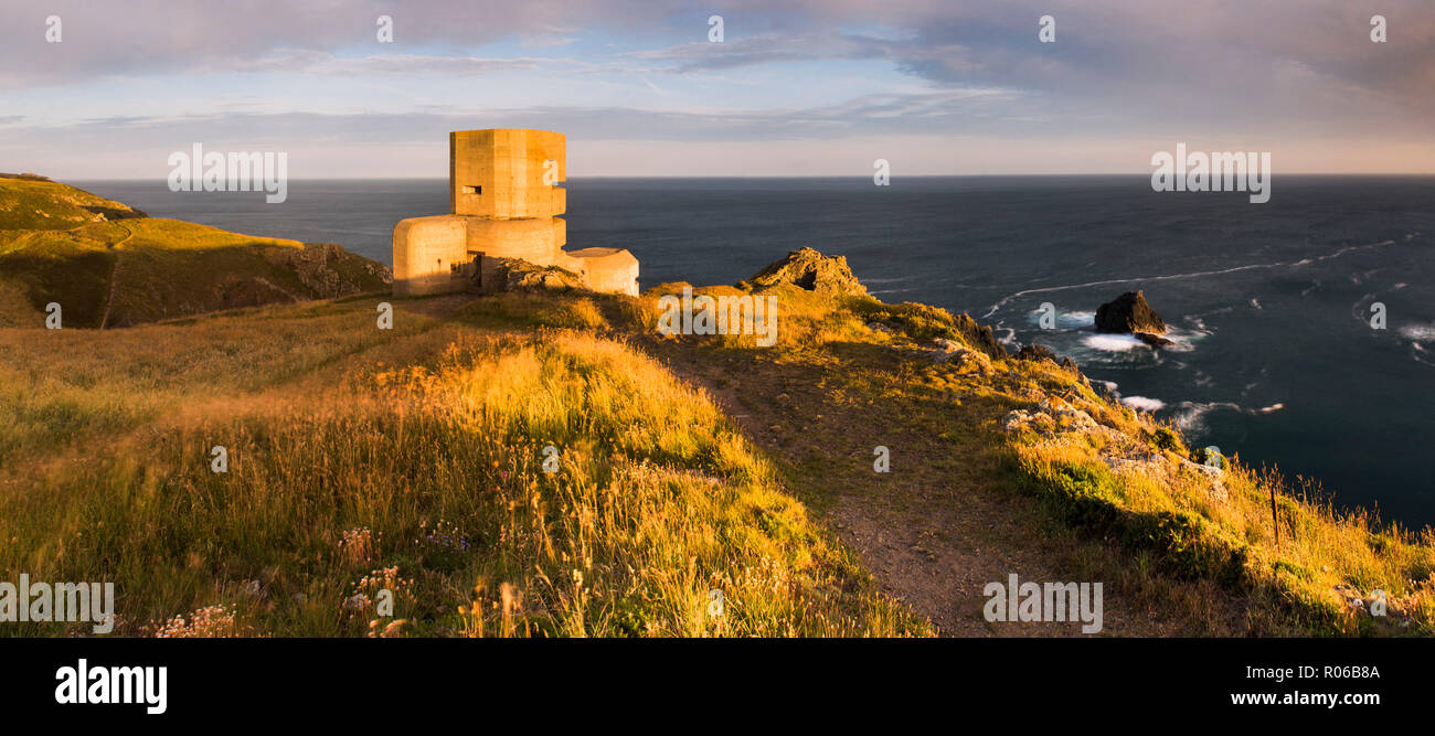 German Observation Tower from World War Two, Guernsey, Channel Islands, United Kingdom, Europe Stock Photo