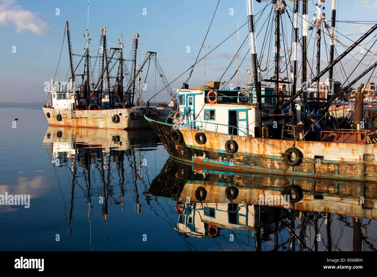 Fishing boats in the port, Cienfuegos, UNESCO World Heritage Site, Cuba