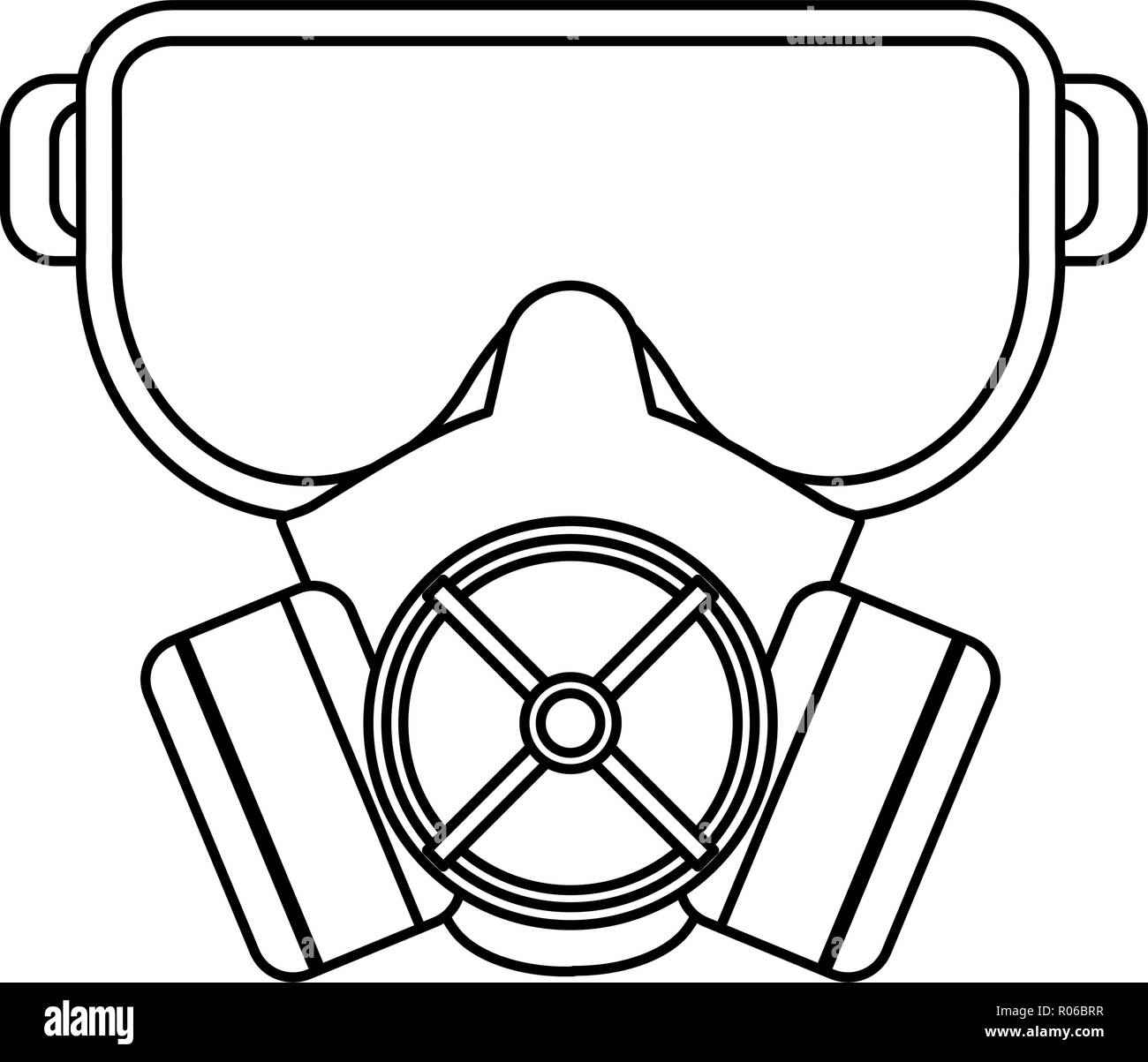 construction dust mask and glasses vector illustration graphic design Stock Vector Image & Art