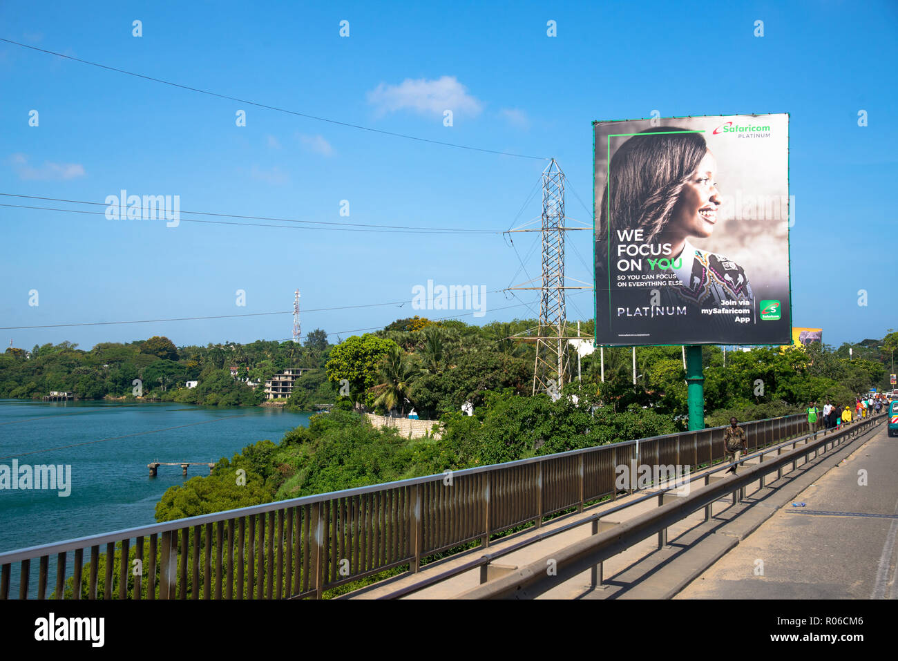 billboards with commercials alongside the street in Kenya, Africa Stock
