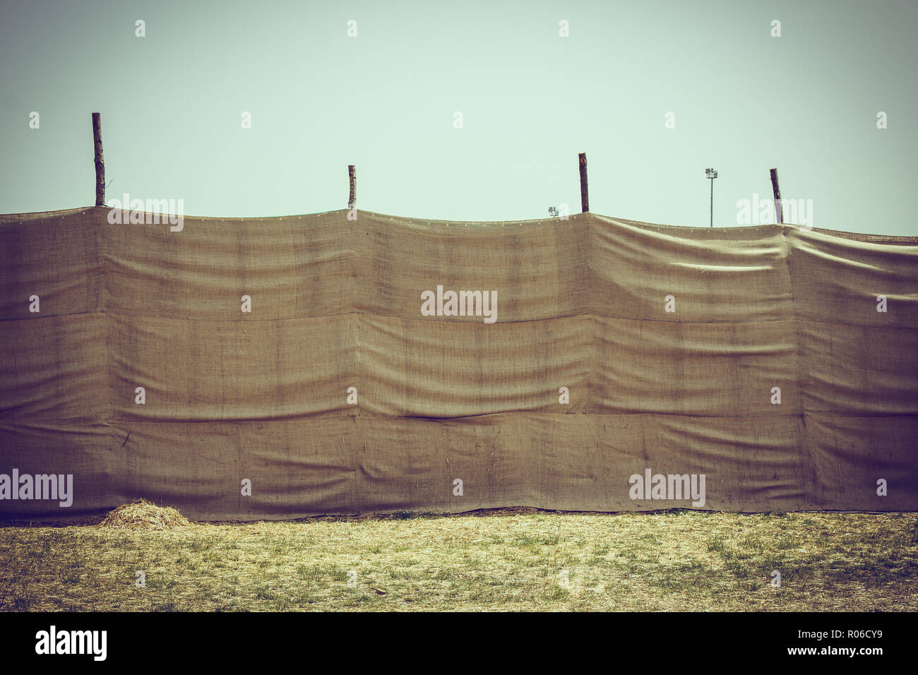 Linen canvas fabric texture used as a wall outdoors Stock Photo Alamy