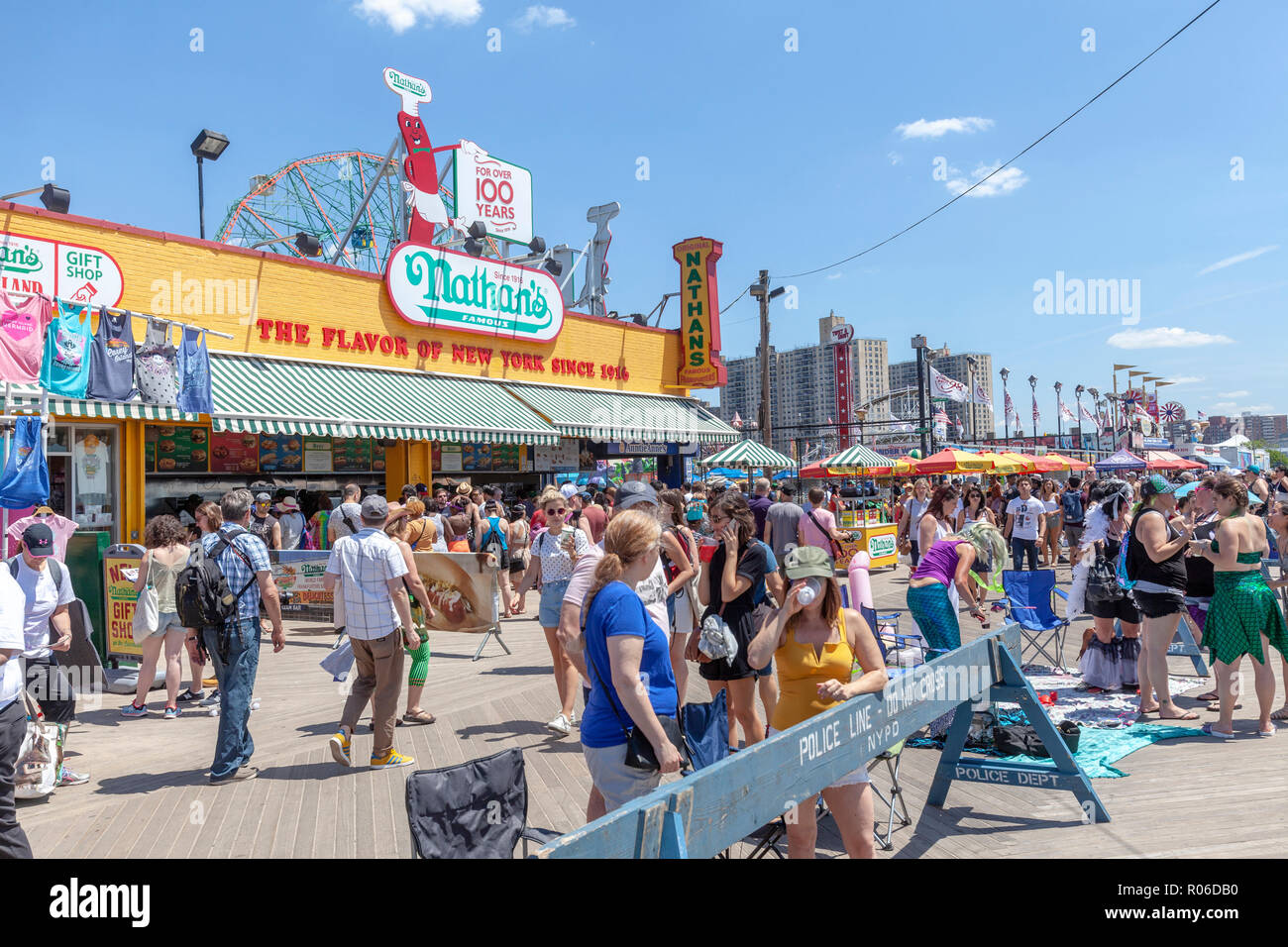 People having fun at Coney Island, Brooklyn, New York. Stock Photo