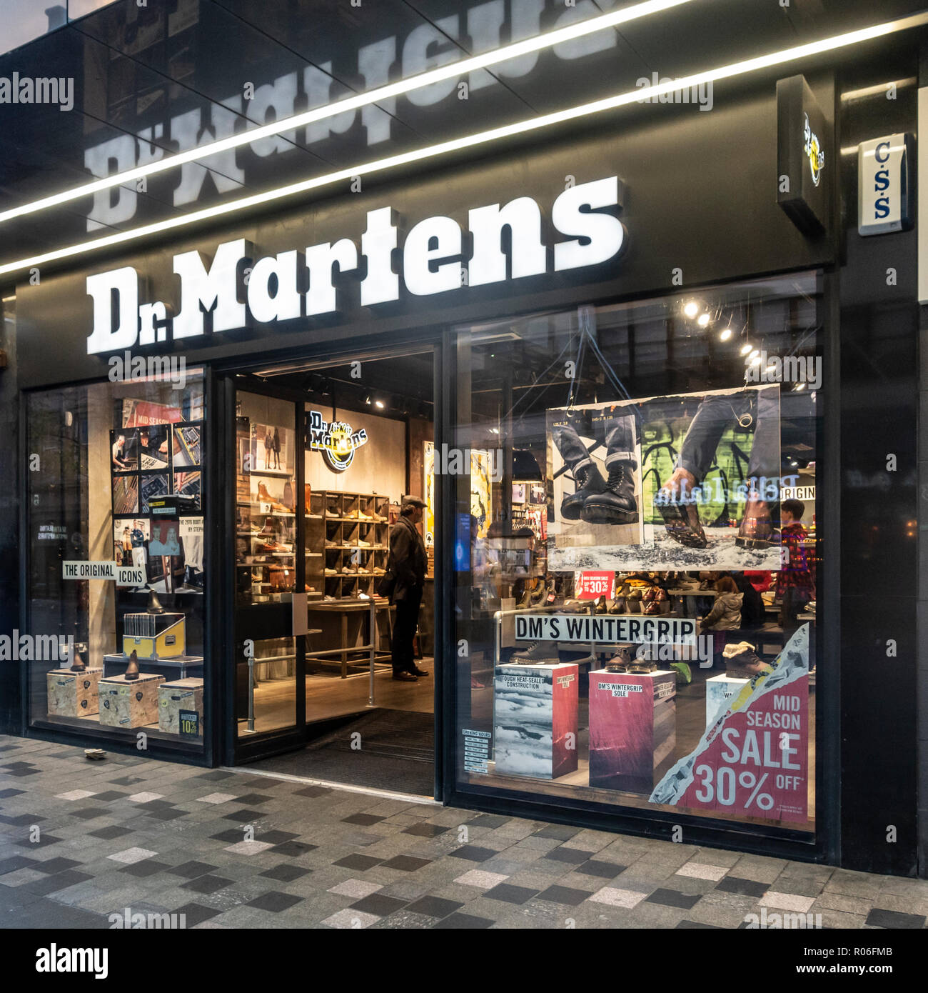 Exterior, entrance and window display of the Dr Martens shop (shoe chain  branch) in central Glasgow, Scotland, UK Stock Photo - Alamy