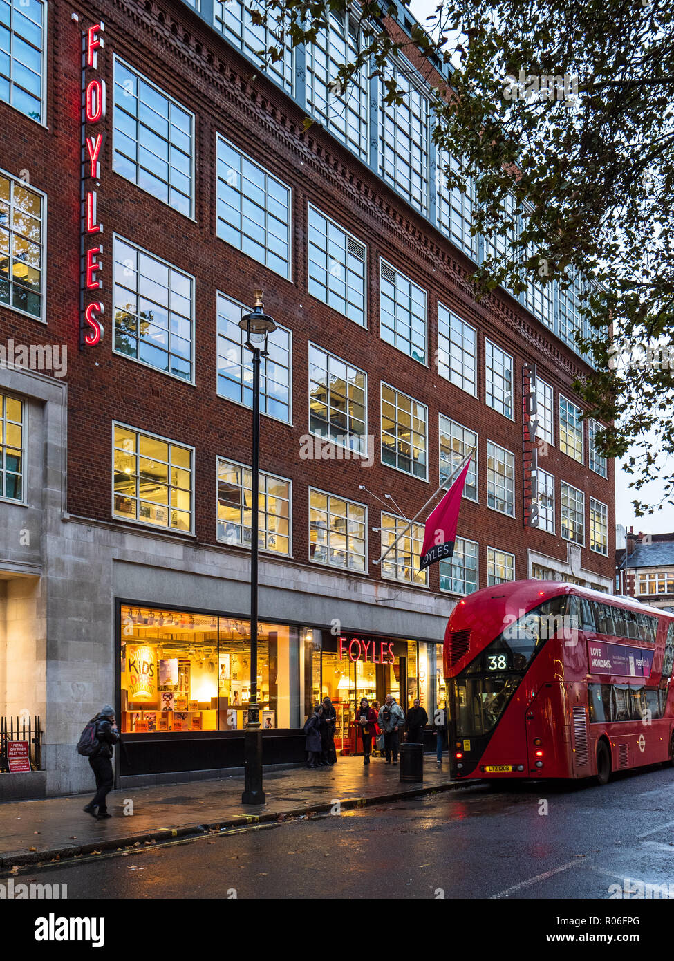 Foyles bookshop bookstore in Charing Cross Road in central London UK. Foyles was founded in 1903. Stock Photo