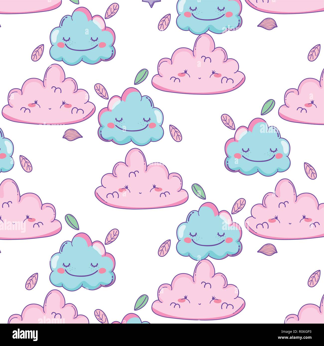 Cute clouds background pattern cartoons vector illustration graphic ...