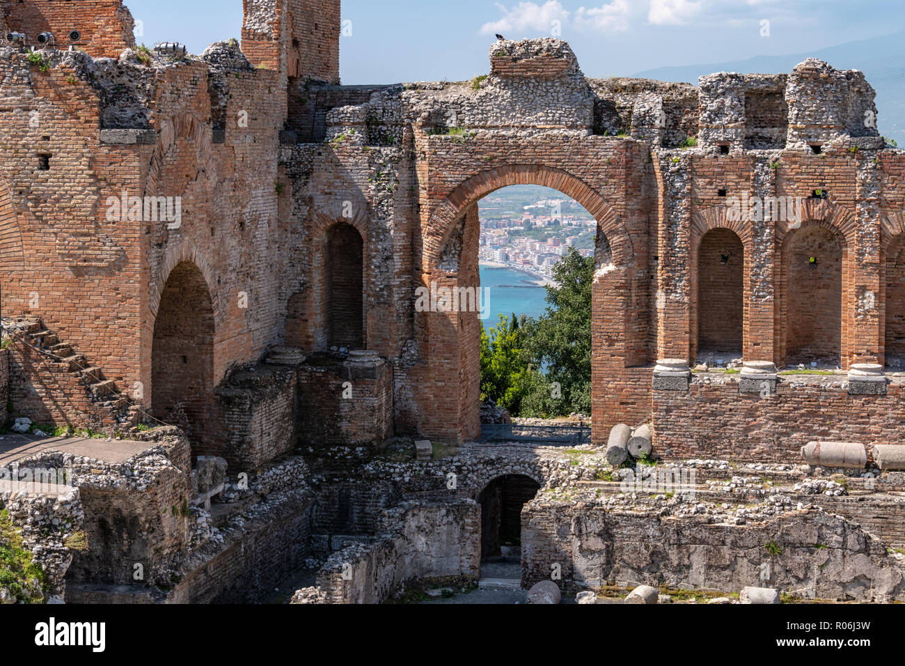 Greek Amphitheatre, Taormina, Sicily Stock Photo