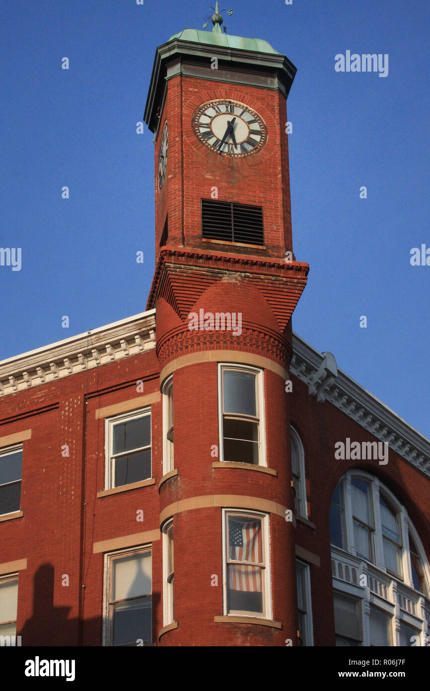 Queen Anne Clock Tower in downtown Staunton, VA, USA Stock Photo Alamy