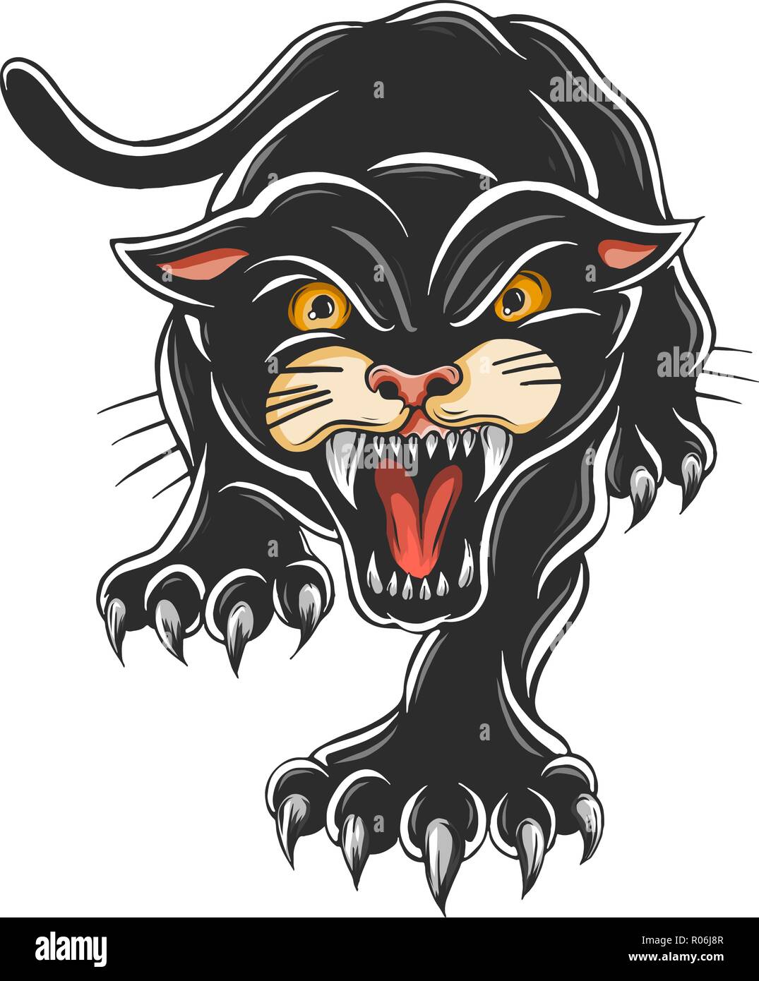 black panther tattoo old school Stock Vector | Adobe Stock