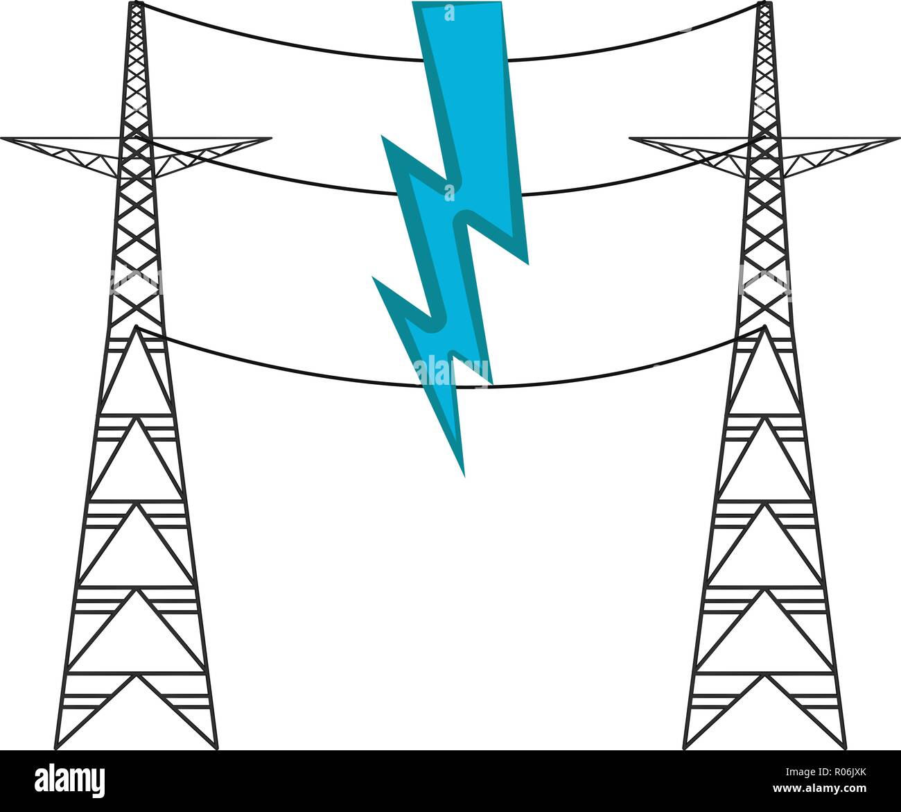 Pair of electrical towers Stock Vector
