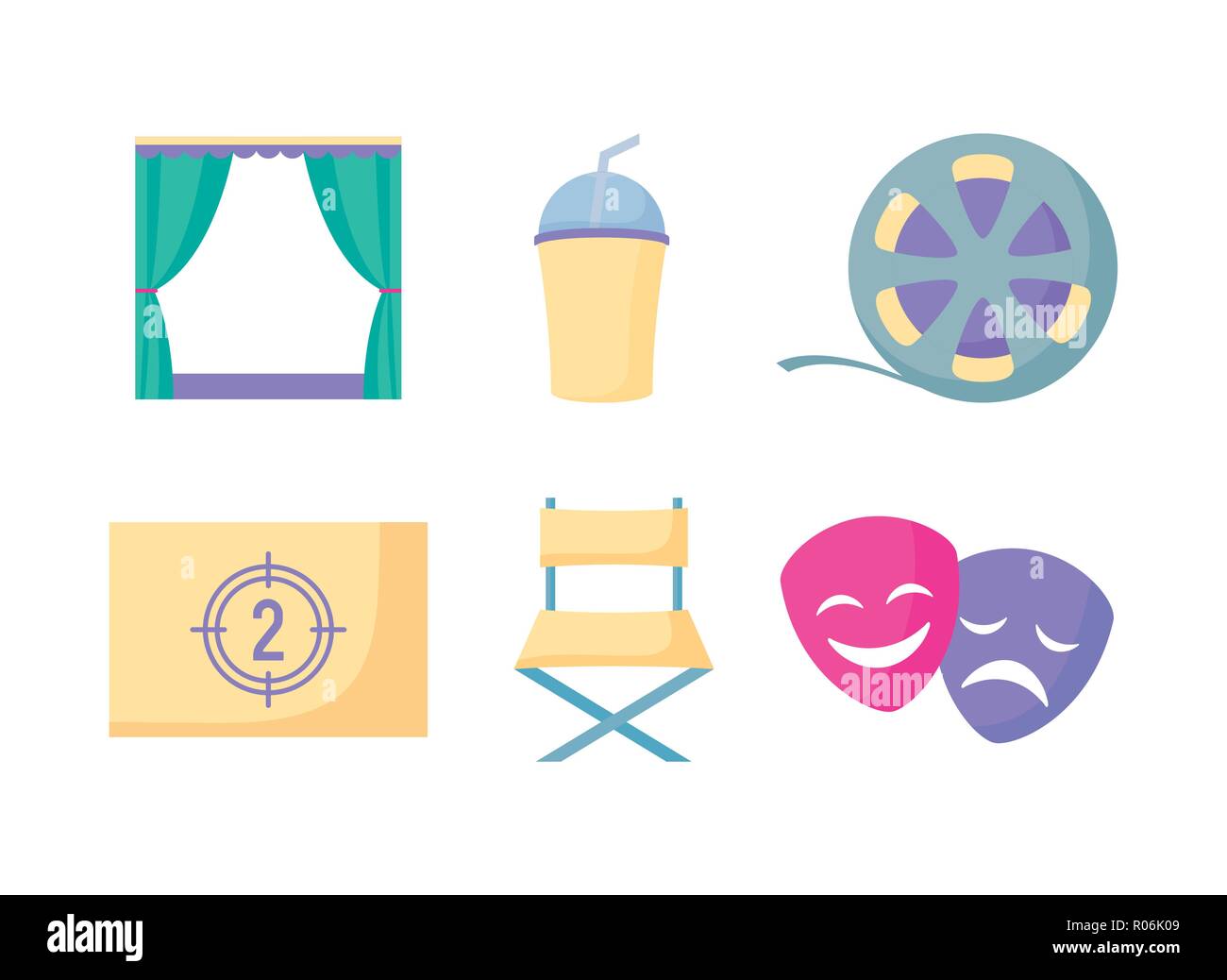 set icons of cinema movie film vector illustration design Stock Vector ...