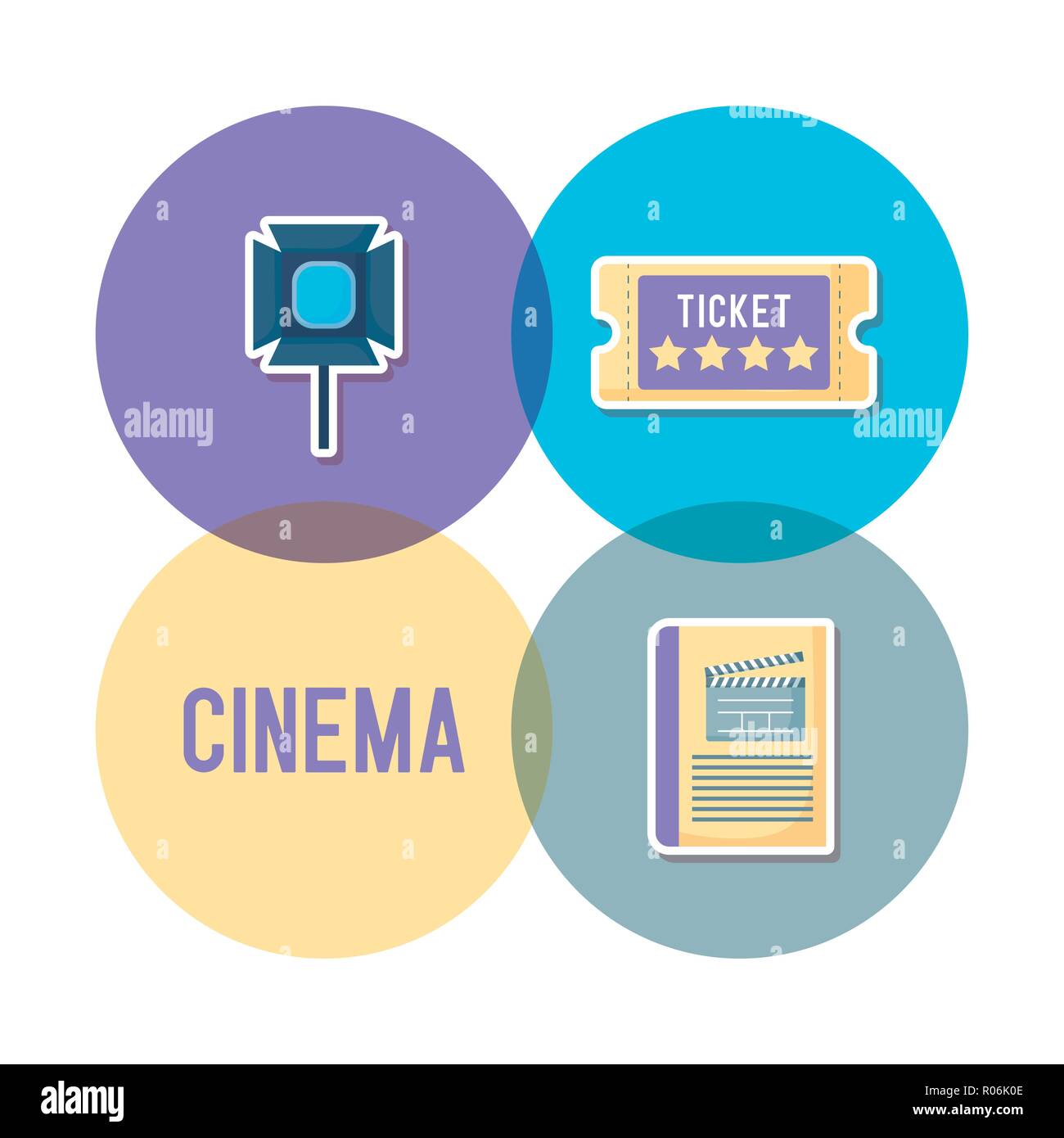 set icons of cinema movie film vector illustration design Stock Vector ...