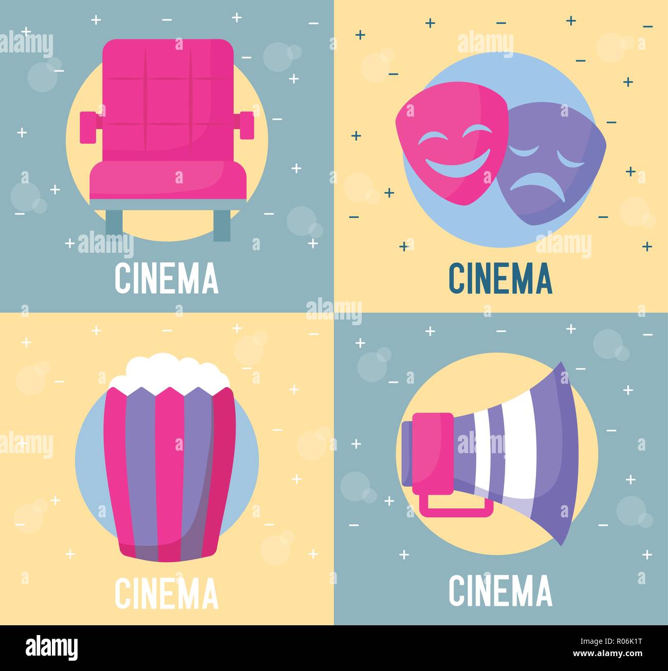 set icons of cinema film vector illustration design Stock Vector Image ...