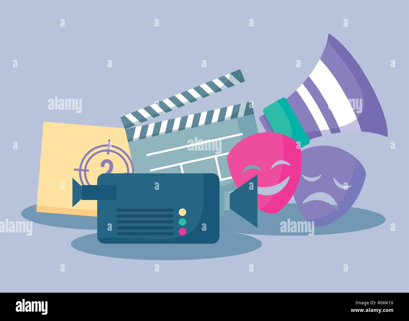 set icons of cinema film vector illustration design Stock Vector Image ...