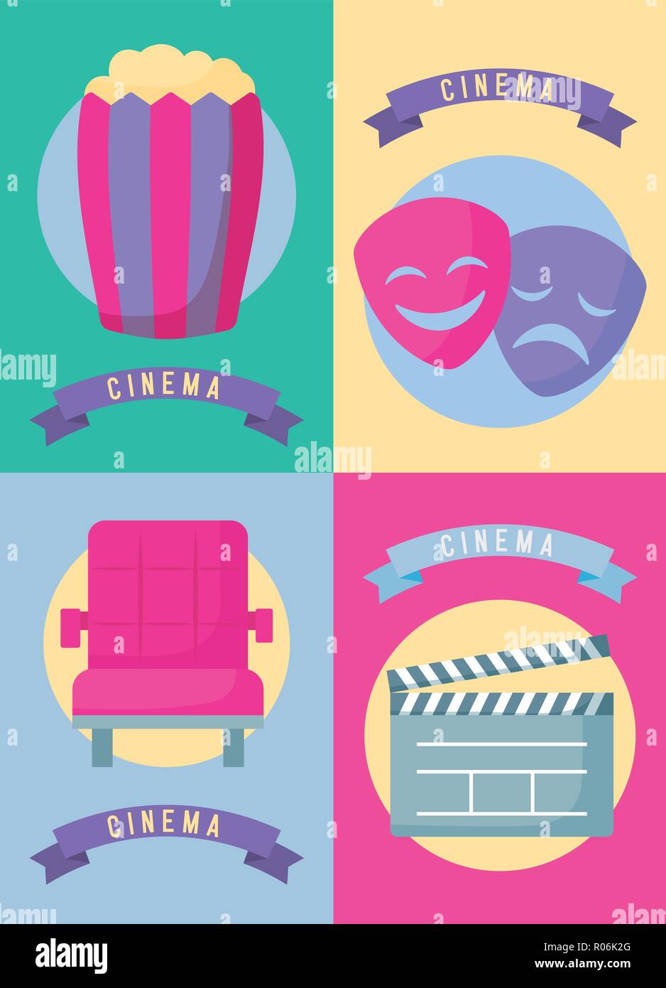 set icons of cinema film vector illustration design Stock Vector Image ...