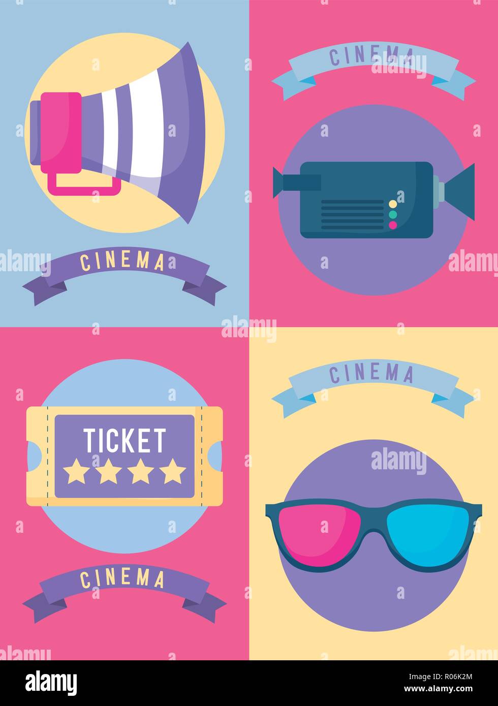 set icons of cinema film vector illustration design Stock Vector Image ...