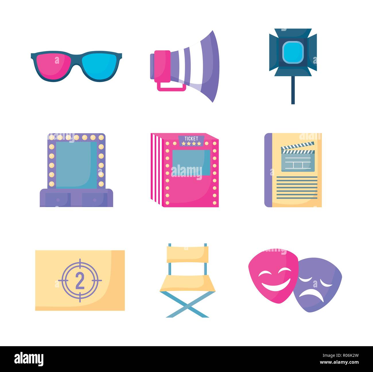 set icons of cinema film vector illustration design Stock Vector Image ...