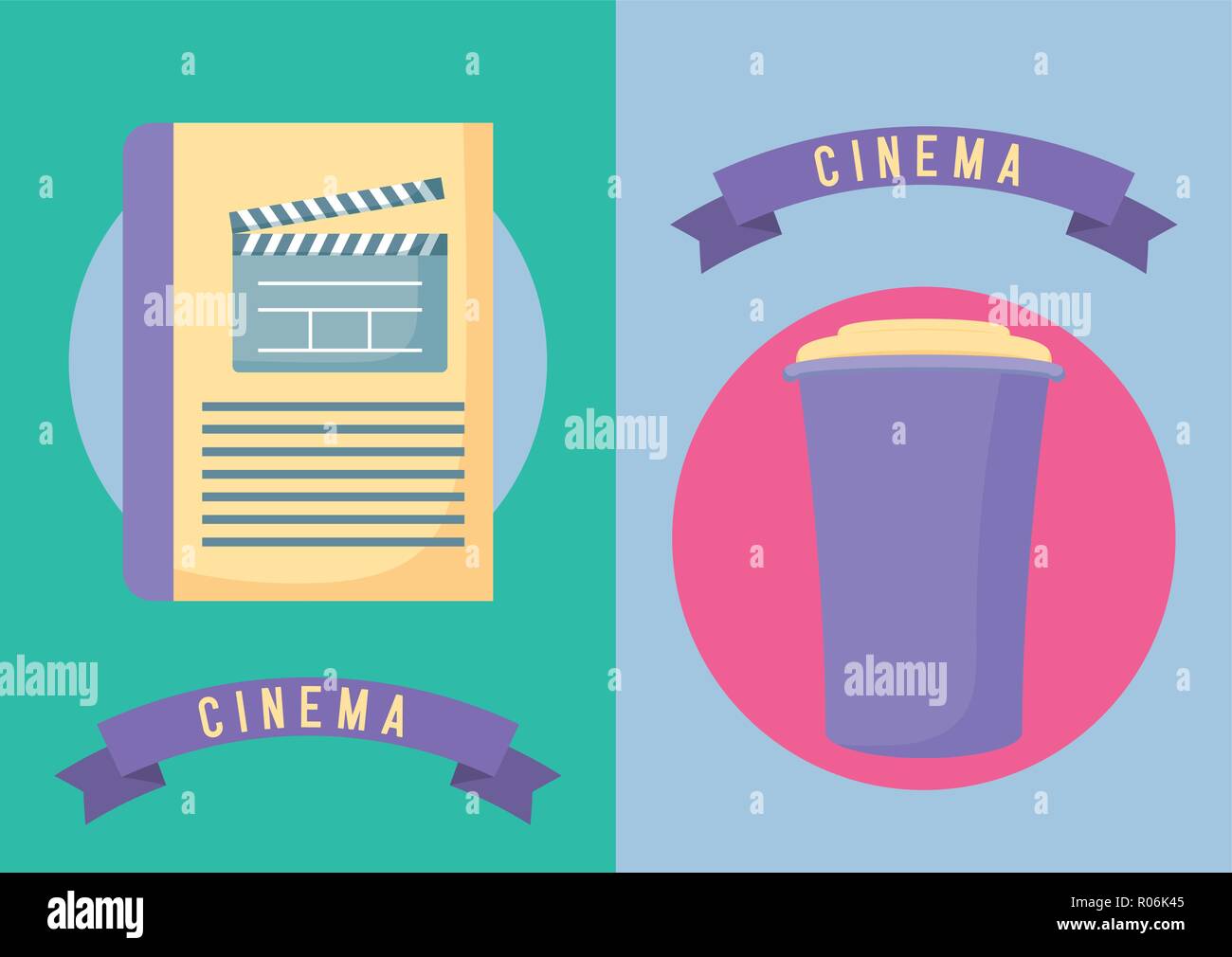 set icons of cinema film vector illustration design Stock Vector Image ...