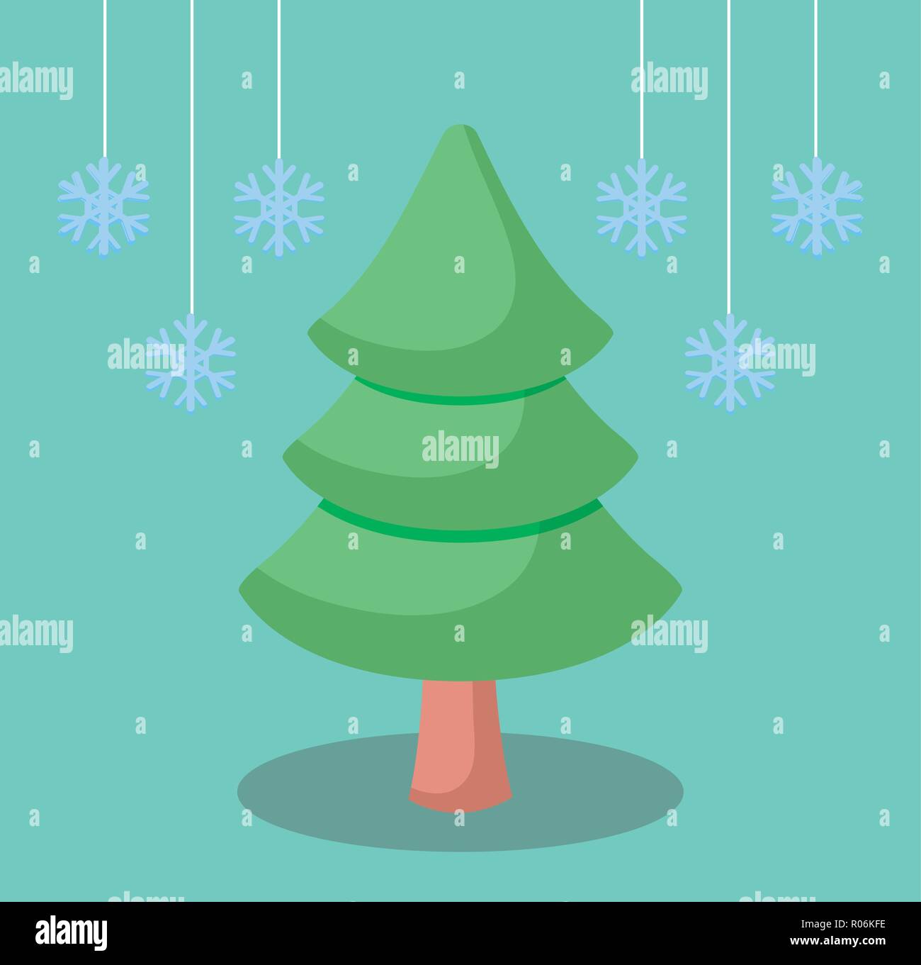 tree of merry christmas vector illustration design Stock Vector Image ...