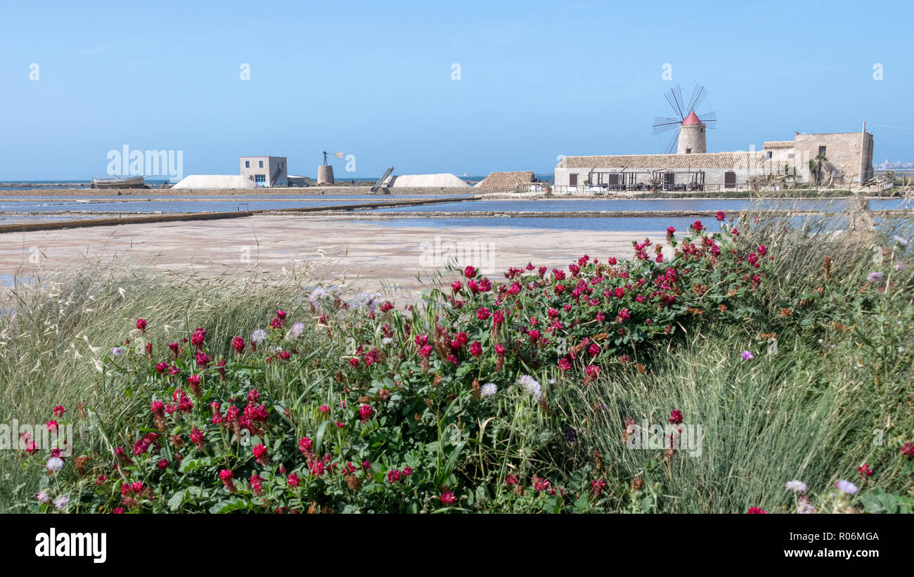 View of Salt Museum, Trapani, Sicily, Italy Stock Photo