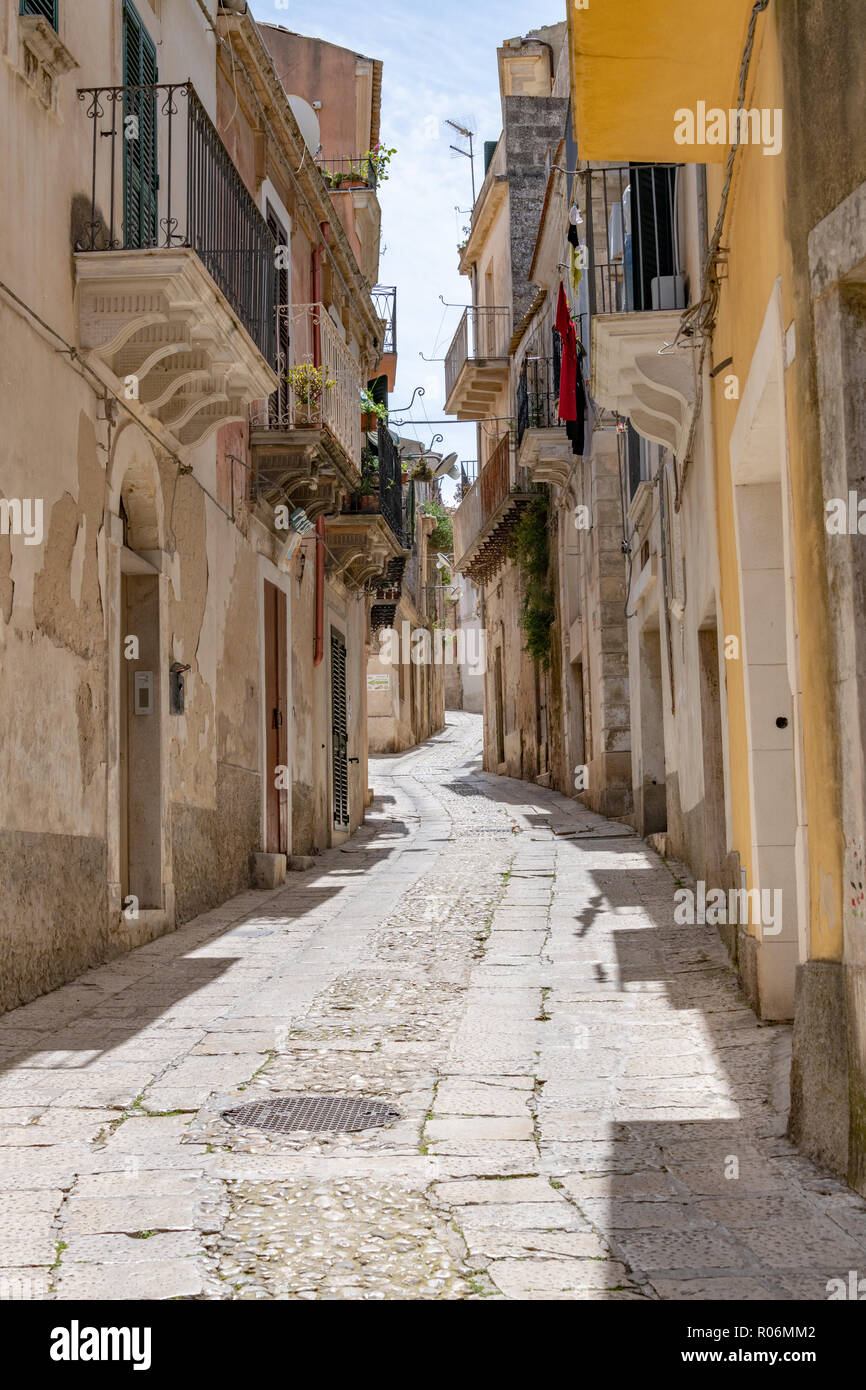 Narrow Street with Houses, Ragusa, Sicily Stock Photo Alamy