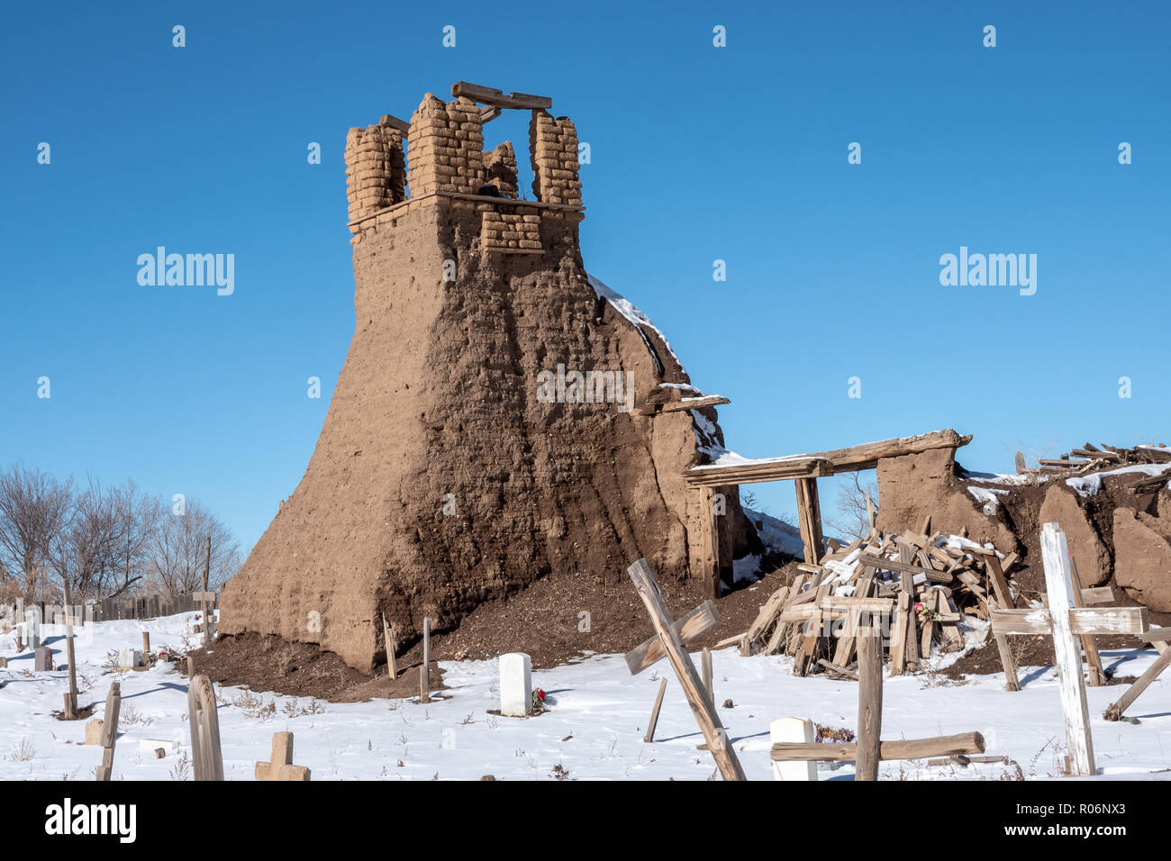 Original Mission Church at Taos Pueblo in New Mexico Stock Photo Alamy
