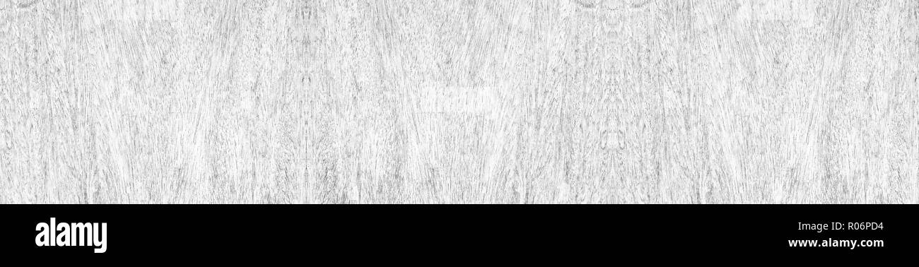 Panorama of old rustic natural grunge black and white wood texture free background surface pattern. Stock Photo