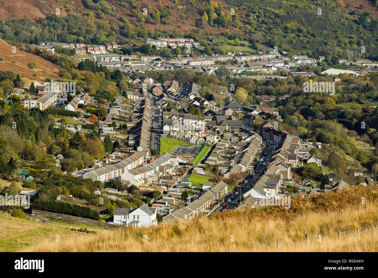 Cwmparc and Treorchy Nestling in the Rhondda Valley South Wales Stock