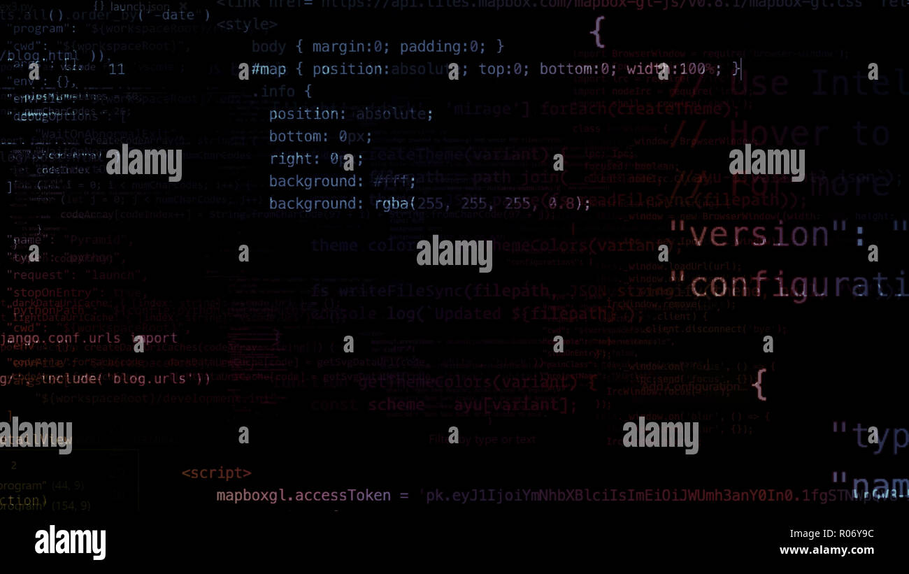 3D-rendering abstract blocks of code that are in the virtual space ...