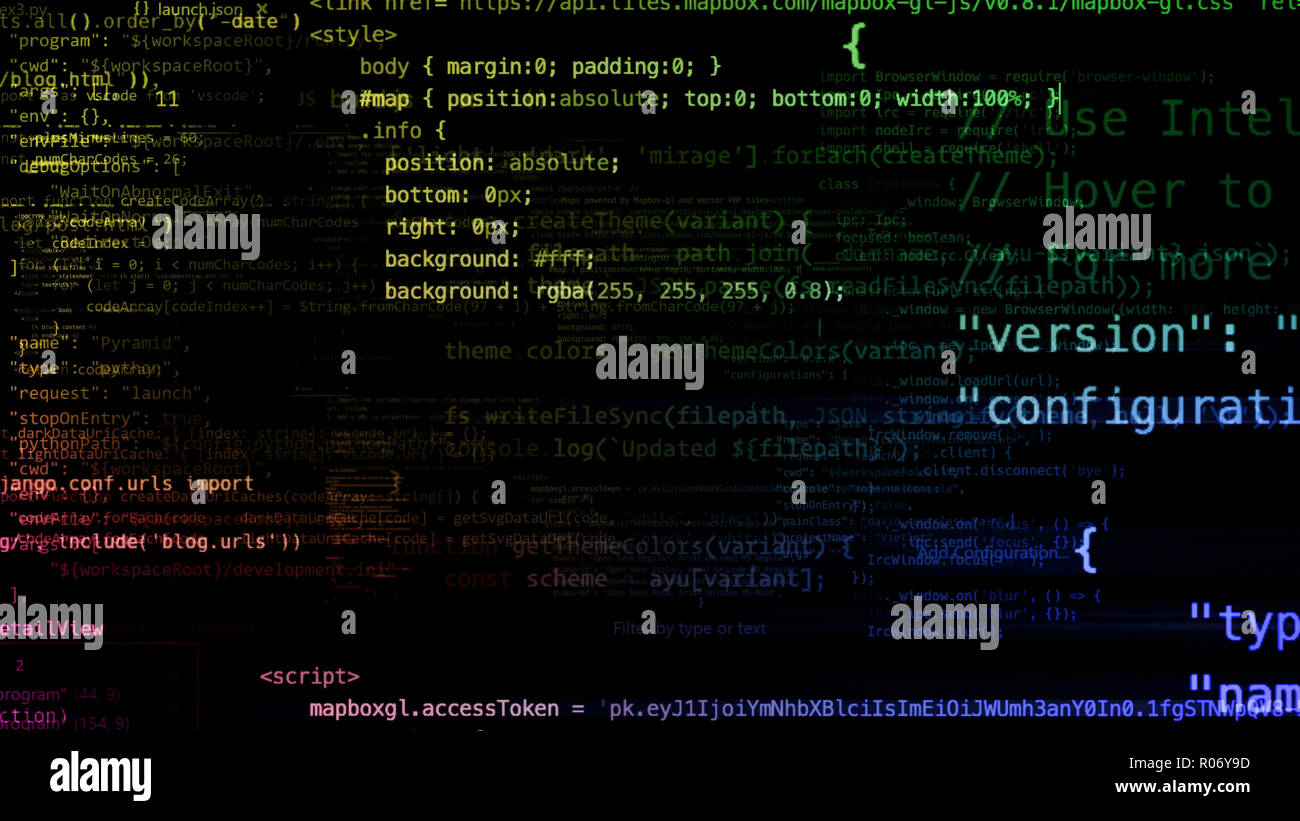3D-rendering abstract blocks of code that are in the virtual space ...
