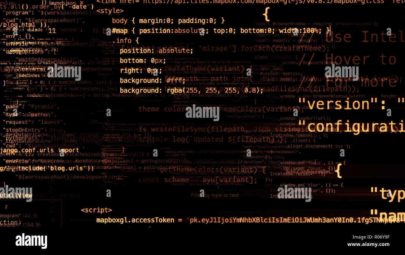 3D-rendering abstract blocks of code that are in the virtual space ...