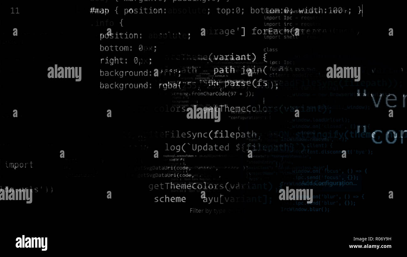 3D-rendering abstract blocks of code that are in the virtual space ...