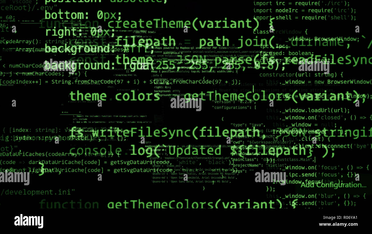 3D-rendering abstract blocks of code that are in the virtual space ...