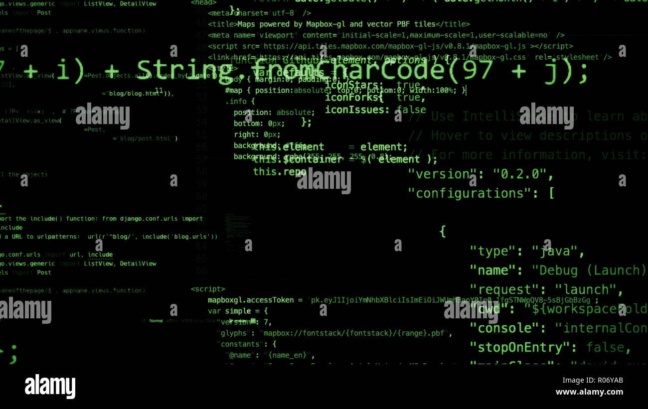 3D-rendering abstract blocks of code that are in the virtual space ...