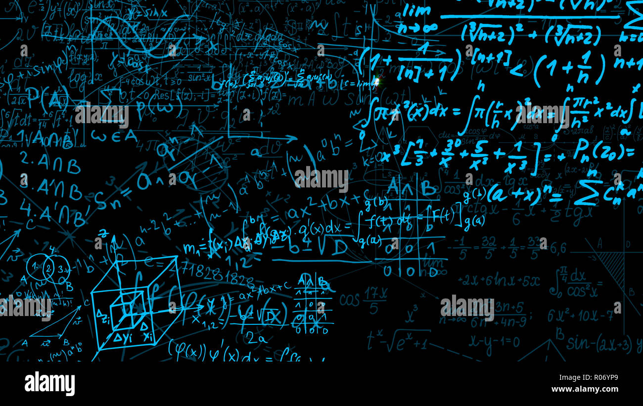 3D rendering abstract blocks of mathematical formulas that are in the ...