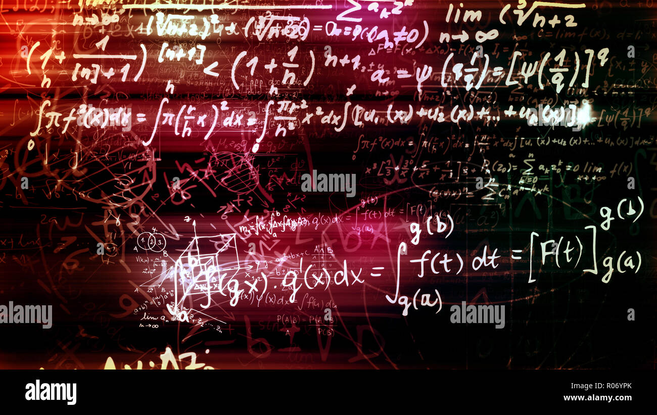 3D rendering abstract blocks of mathematical formulas that are in the ...