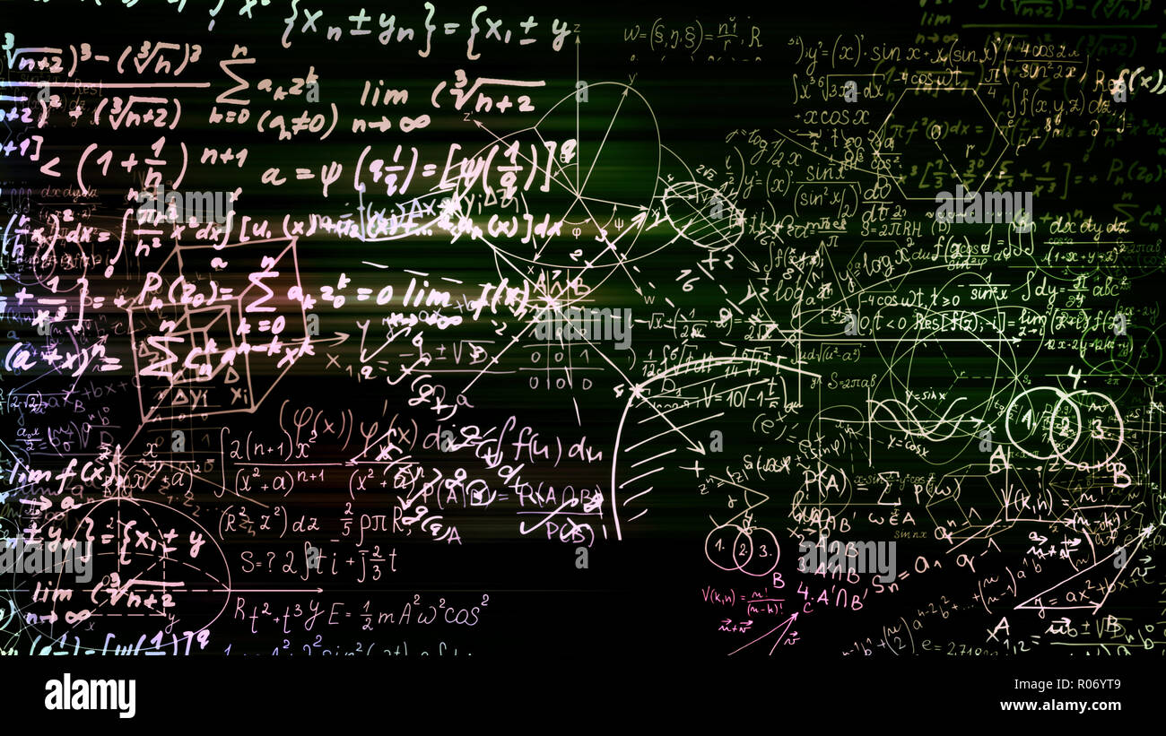 3D rendering abstract blocks of mathematical formulas that are in the ...