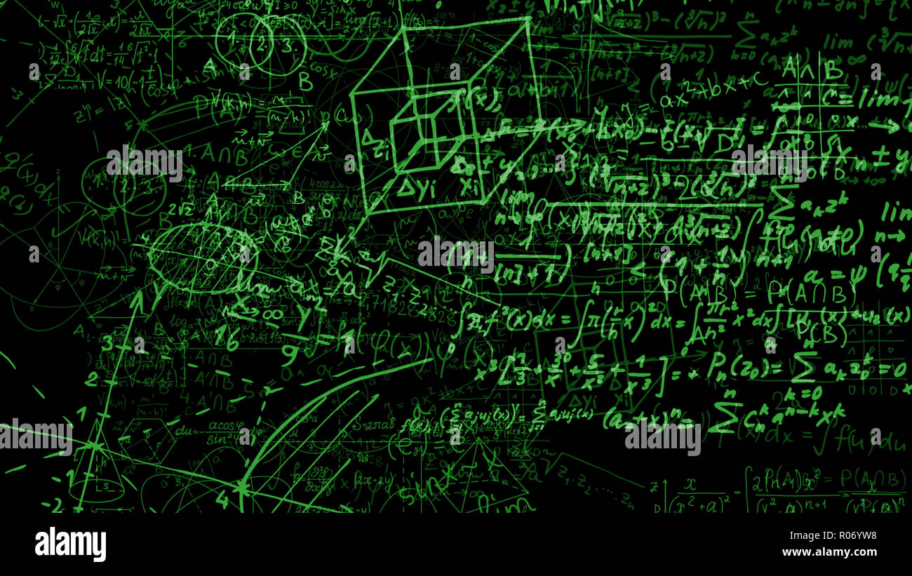 3D rendering abstract blocks of mathematical formulas that are in the ...
