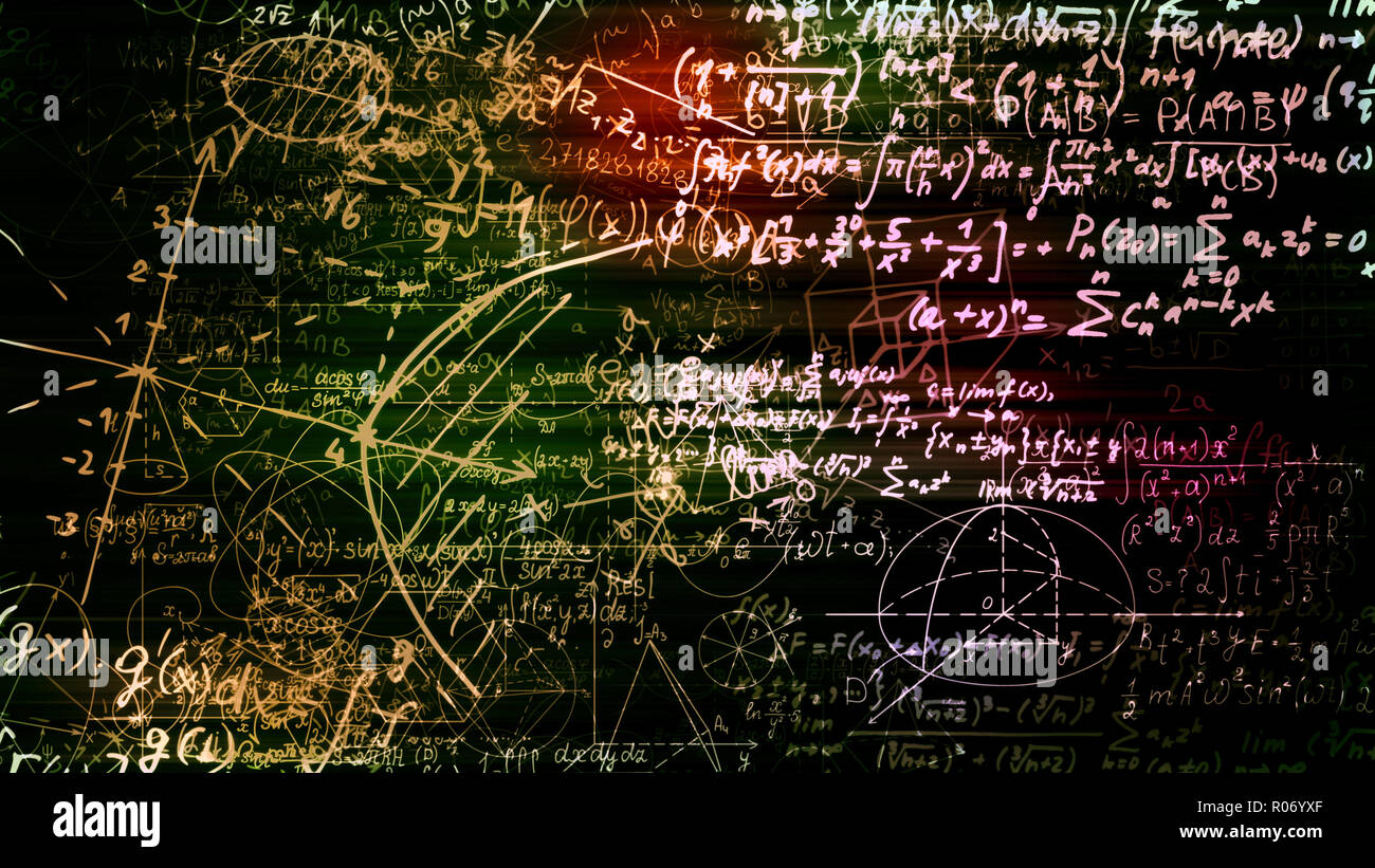3D rendering abstract blocks of mathematical formulas that are in the ...