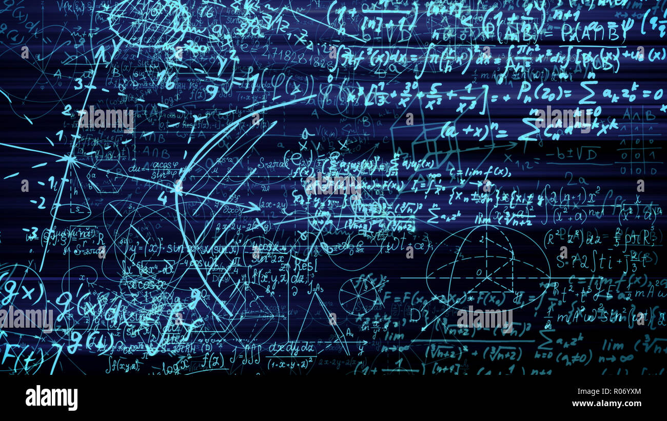 3D rendering abstract blocks of mathematical formulas that are in the ...