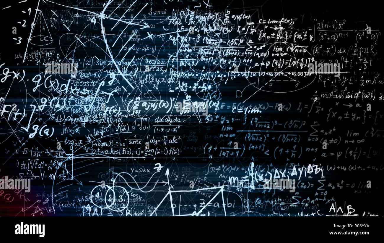 3D rendering abstract blocks of mathematical formulas that are in the ...