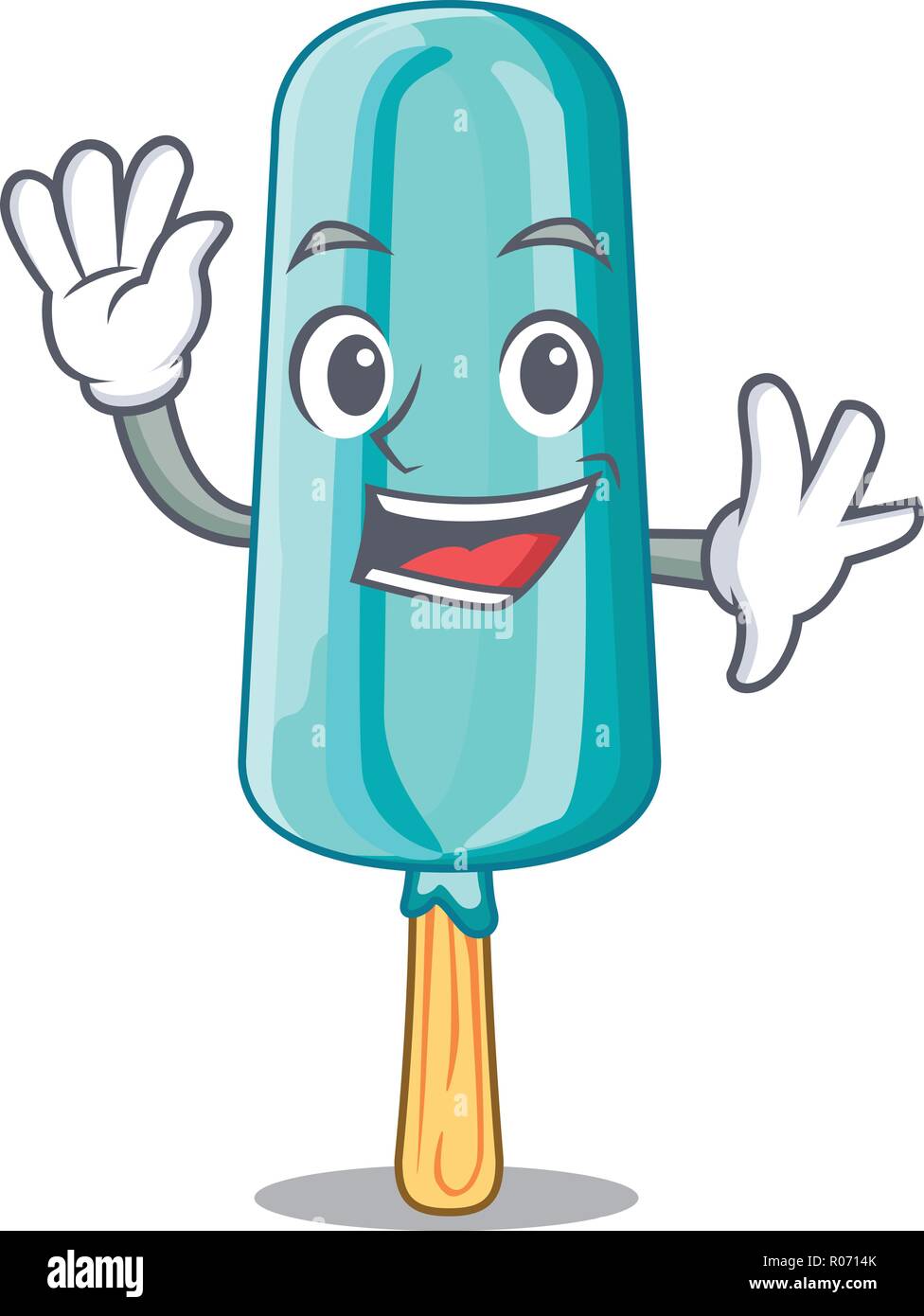 Waving ice cream thee character shaped cherry Stock Vector Image & Art ...
