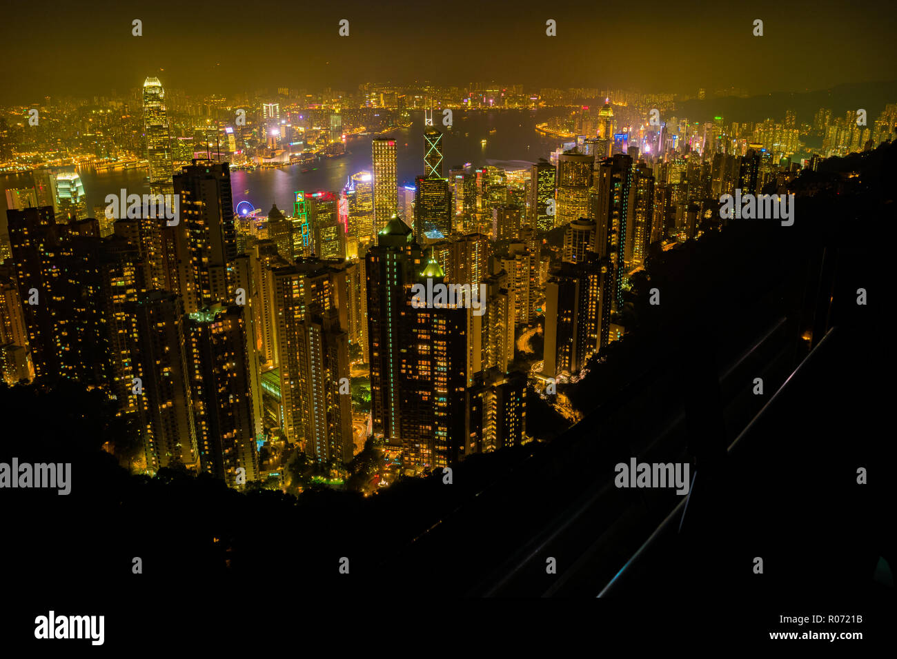 Night view from Victoria Peak in Hong Kong Stock Photo - Alamy