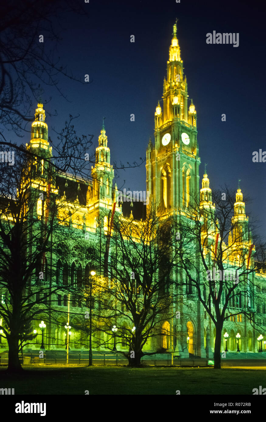 Wien, Ringstraße, Rathaus - Vienna, Ringstrasse, Town Hall Stock Photo