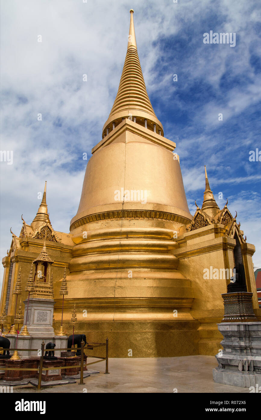 Phra Si Rattana Chedi at Wat Phra Kaew, Bangkok, Thailand. Stock Photo