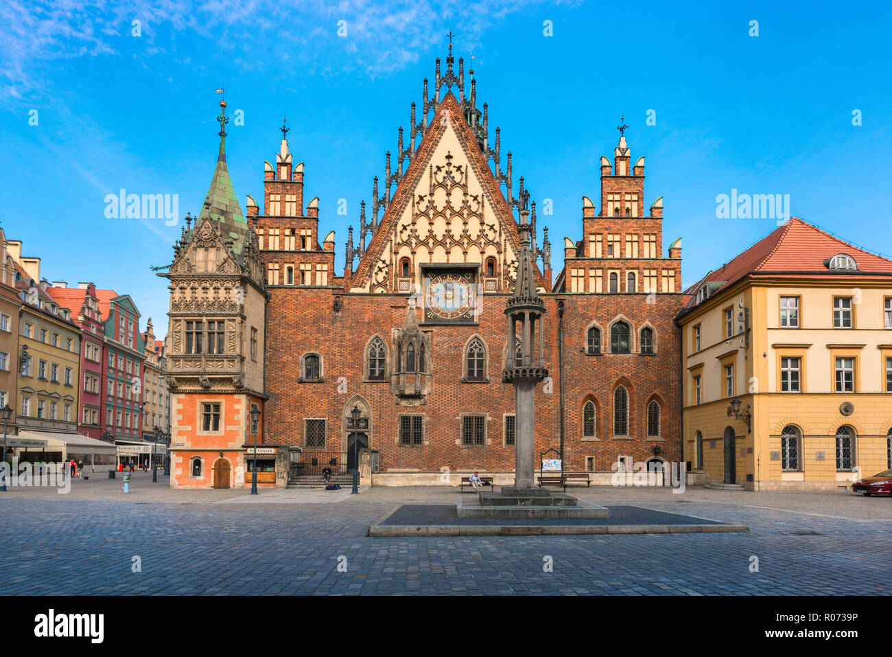 Wroclaw town hall, view of the eastern side of the Old Town Hall in
