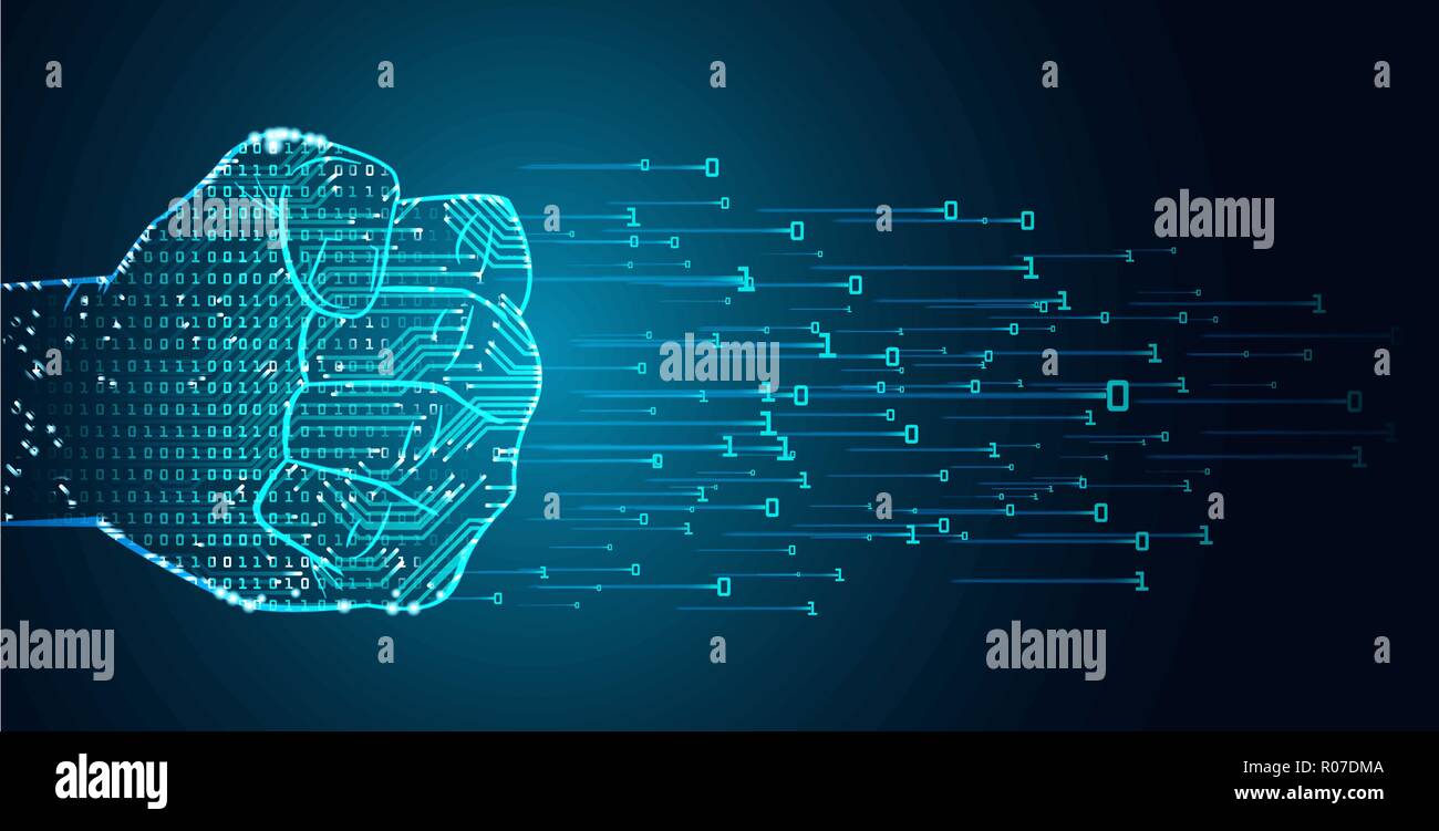 Big data and artificial intelligence domination concept. Stock Vector